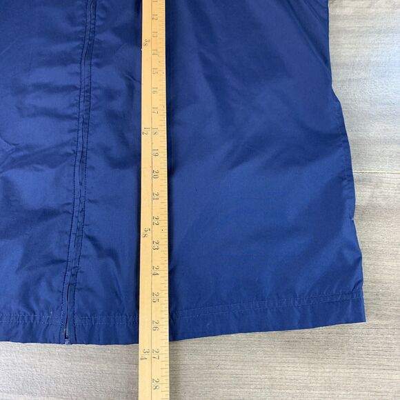 Adidas Mens Hoodie Jacket Size Large Navy Blue Three Striped Lined Lightweight - Picture 11 of 12